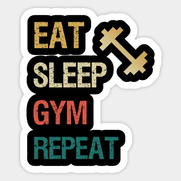 Gym Sticker Funny Workout Sticker for Water Bottle, Gym Motivation Sticker, Weightlifting Sticker, Eat Sleep Gym Repeat