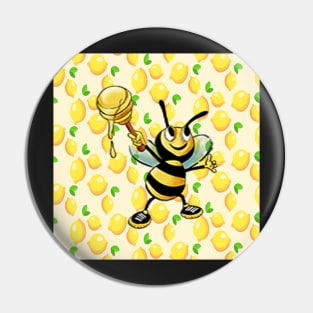 Lemon & Bee Cute Mother's Day Gift Ideas: Fruit pattern Happy Inspirational Design Save the Bees Pin