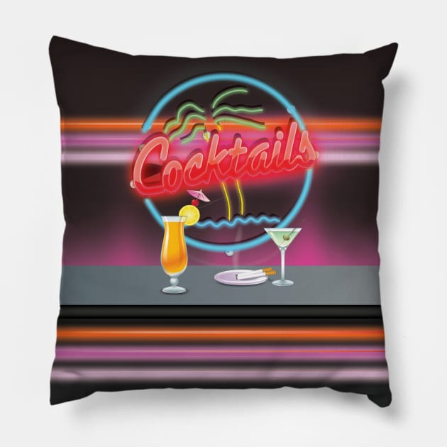 Cocktail Bar Pillow by nickemporium1