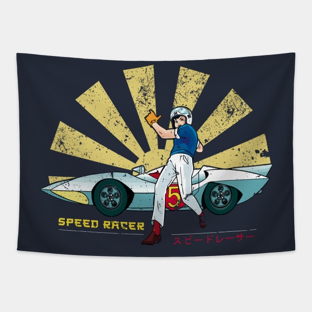 Speed Racer Retro Japanese Tapestry by Nova5