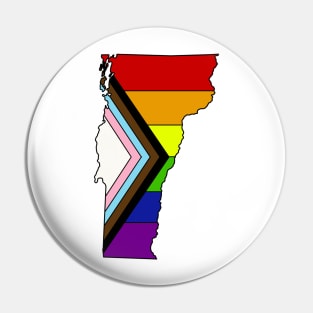 Progress pride flag - Vermont Pin