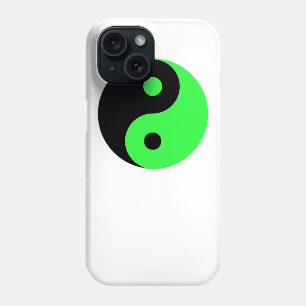 Yin Yang in black and green Phone Case by NovaOven