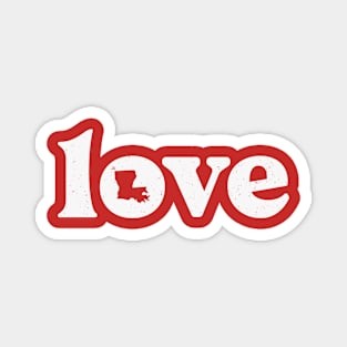 Retro Love Louisiana State Outline // Louisiana State Pride Magnet