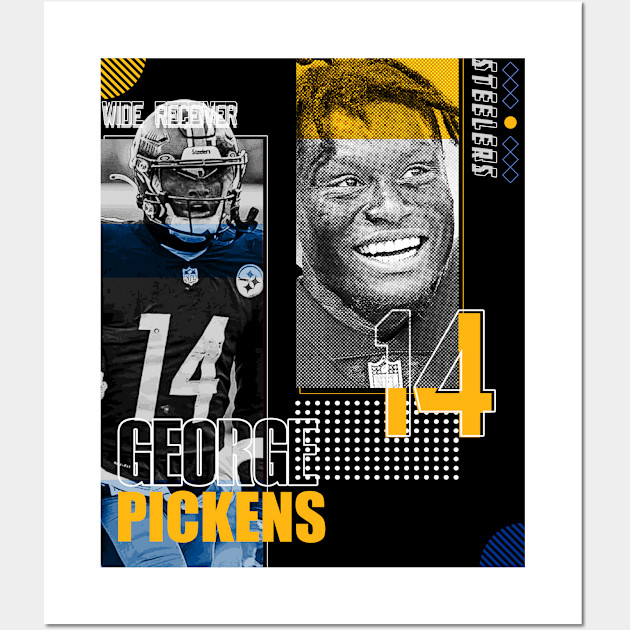 George Pickens football Paper Poster Steelers 6 - George Pickens - Posters  and Art Prints