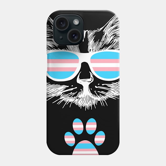 Transgender Pride Flag Cat Transgender Awareness Gift Phone Case by Kimmicsts