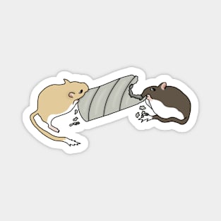 Cute gerbils with cardboard tube Magnet