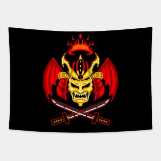 Bat Samurai with Fire Crown Tapestry