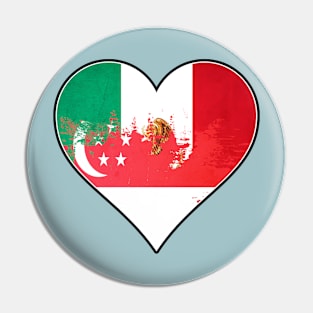 Mexican and Singaporean Heart Mix Heritage Flag Pin