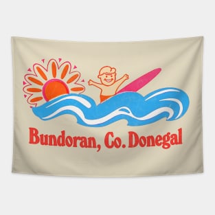 Bundoran, Co Dongeal - Irish Retro Surf Gift Design Tapestry