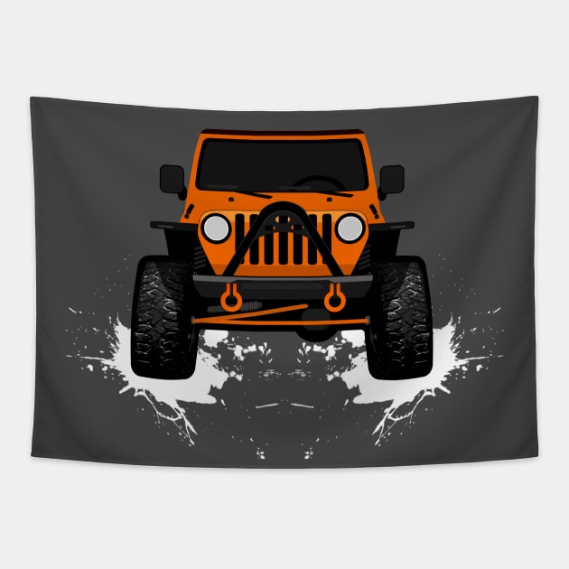 Jessica;s Orange TJ Tapestry by sojeepgirl