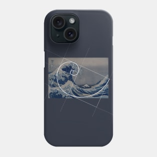 Hokusai Meets Fibonacci, No Text Phone Case