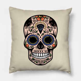 Mexican skull in retro colors Pillow