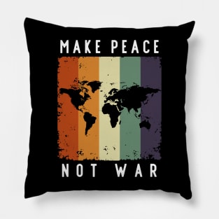 Make Peace Not War World Map Pillow