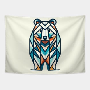 Geometric Wilderness Bear Tapestry