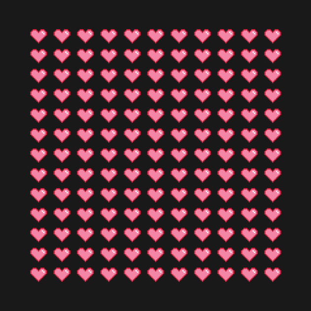 Retro Pixel Art Heart Pattern by Michael Moreno