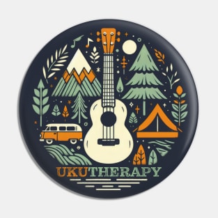 tshirt mug, sticker, print,  Ukutherapy: Ukulele is therapy Pin