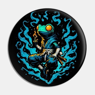 Cool Ninja Samurai Frog Anime Ink Pin