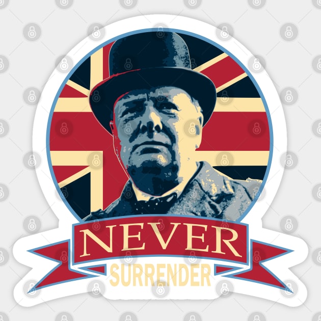 Winston Churchill Never Surrender Union Jack T-Shirt Winston Churchill Never Surrender Union Jack T-Shirt
