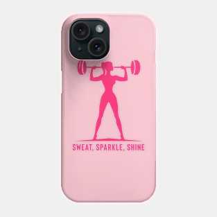 Sweat, Sparkle, Shine Barbell Silhouette Phone Case