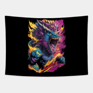 Color blast beast Tapestry