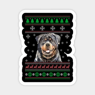 Rottweiler Ugly Christmas Sweater Funny Dog Lover Owner Gifts Magnet