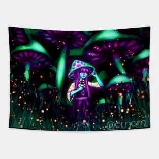 Mycena the Mushroom Witch Tapestry