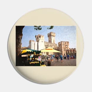 Sirmione Scaliger Castle with artistic filter Pin