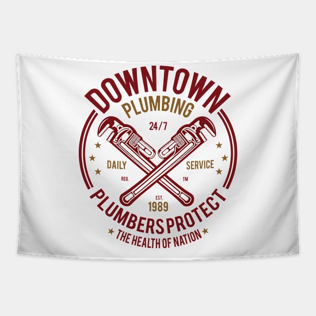 Downtown Plumbing Tapestry by PaunLiviu