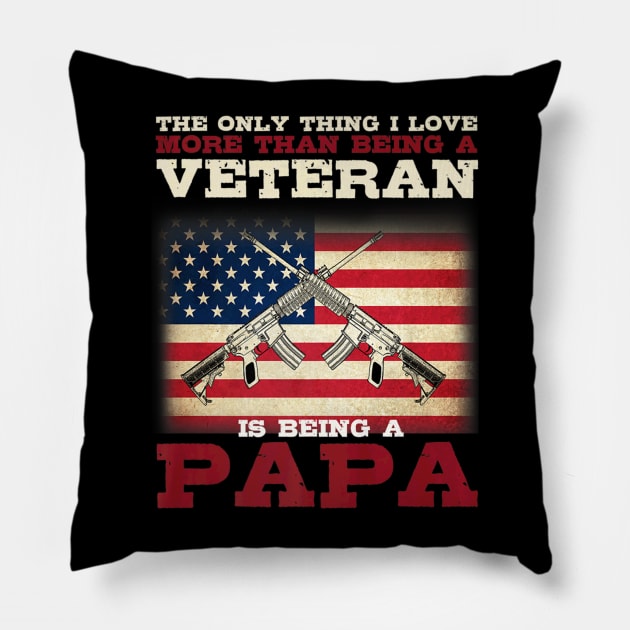 Veteran Papa Father Day Pillow by Serrena DrawingFloral