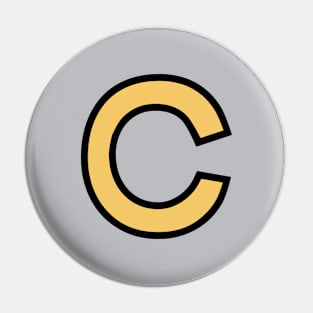 Funky Yellow Letter C Pin