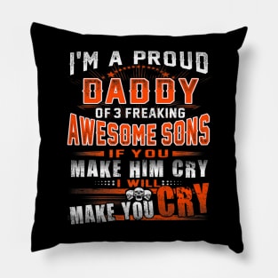 Proud Daddy Awesome Sons Fathers Day Pillow