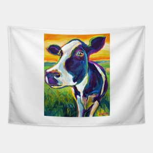 Colorful FARM COW by Robert Phelps Tapestry