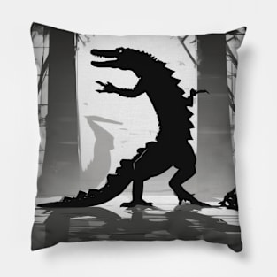 Alligator Shadow Silhouette Anime Style Collection No. 96 Pillow