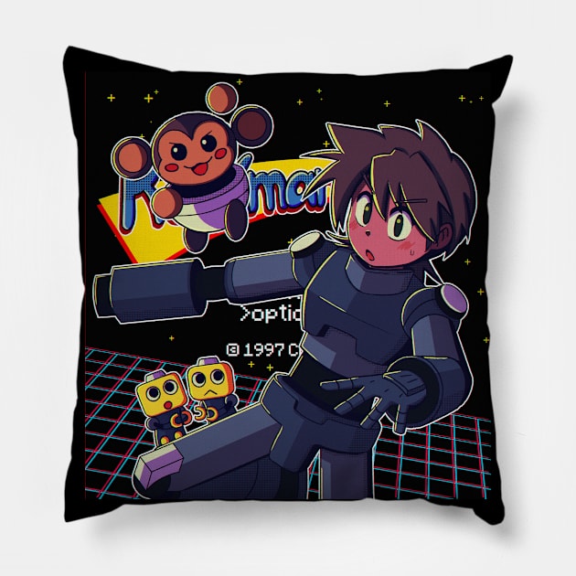 vaporwave anime aesthetic retro video games Pillow by KinseiNoHime