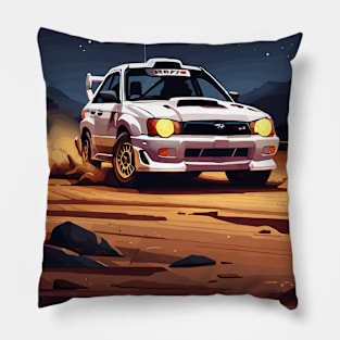 White WRX Rally Car Poster JDM Pillow