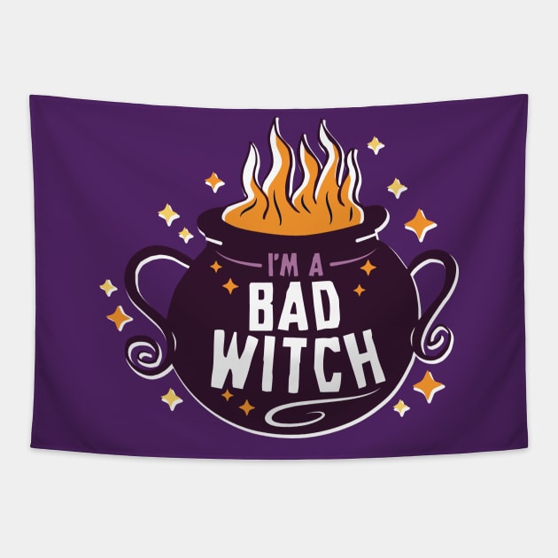 I'm a Bad Witch | Funny Halloween Tapestry by SLAG_Creative