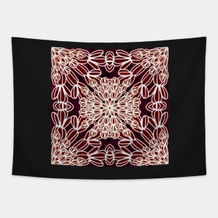 Rusty Maroon Cactus Mandalas - Intricate Digital Illustration - Colorful Vibrant and Eye-catching Design for printing on t-shirts, wall art, pillows, phone cases, mugs, tote bags, notebooks and more Tapestry