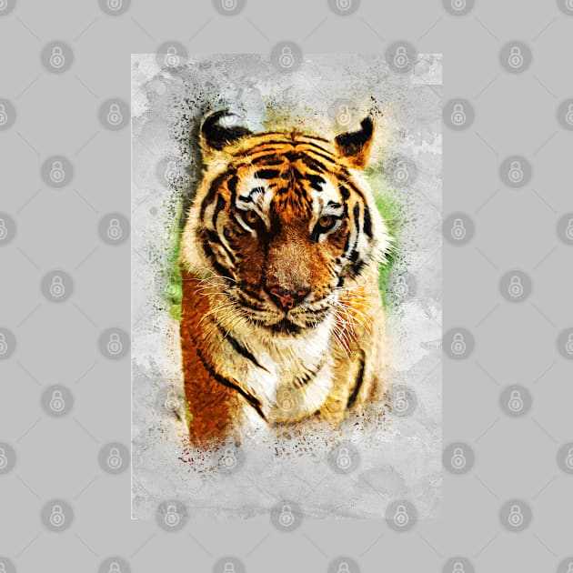 Magnificent Bengal TIGER Abstract Watercolor artwork for the animal lovers by Naumovski