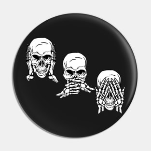 Three Wise Skulls Pin