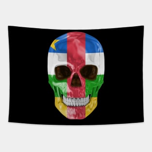 Central African Republic Flag Skull - Gift for Central African With Roots From Central African Republic Tapestry