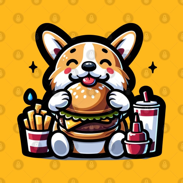 corgi eating fast food by Ferdi Everywhere