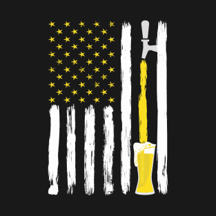 Craft Beer American Flag USA T-Shirt, 4th July Brewery T-Shirt T-Shirt