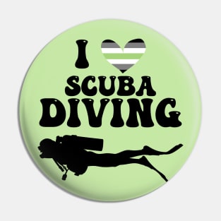 I Heart Scuba Diving (Agender Flag) Pin