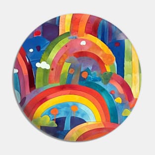 Cute Over The Rainbow Colorful Abstract Landscape Pin