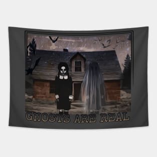 Ghosts are real Halloween aesthetics ghost farmhouse spooky creepy horror Tapestry