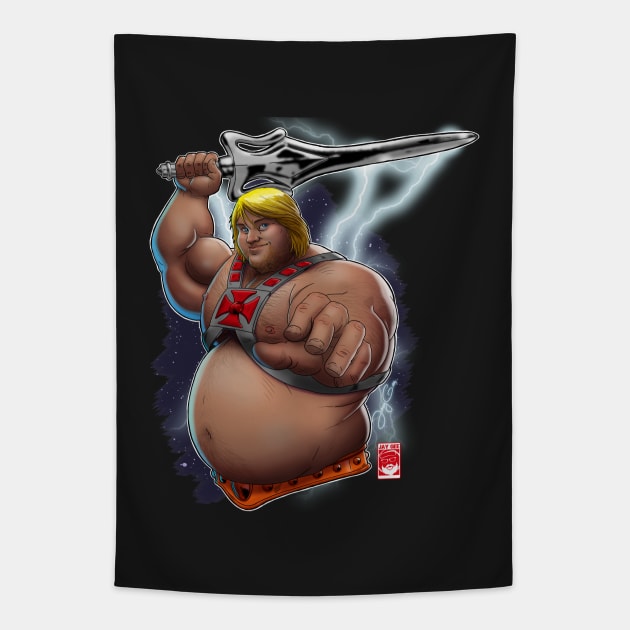 Chunk-He-Man Tapestry by JayGeeArt