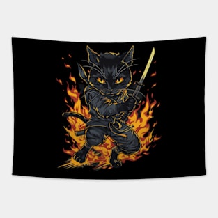 Cat Ninja Saga Whiskered Stealth Tapestry