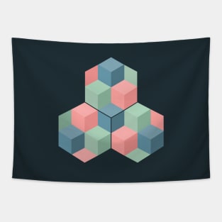 Cubes and Hexagons (Pastel) Tapestry