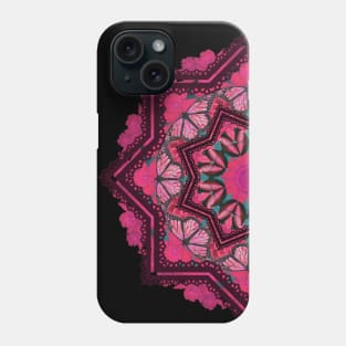 pink butterflies mandala Phone Case