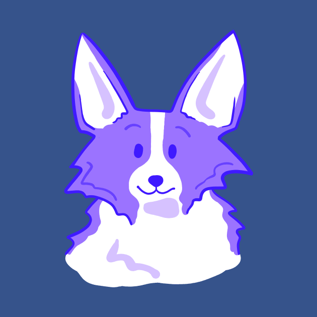 Super Cute Purple Corgi Face by KelseyLovelle